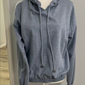 Michael Kors Heather Slate Drawstring Hoodie Pullover